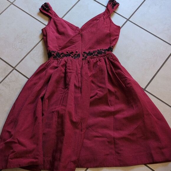 Trashy Diva Candice Gwinn Eva Marie Dress Red Ribbed Rayon Size 8 - Picture 4 of 13